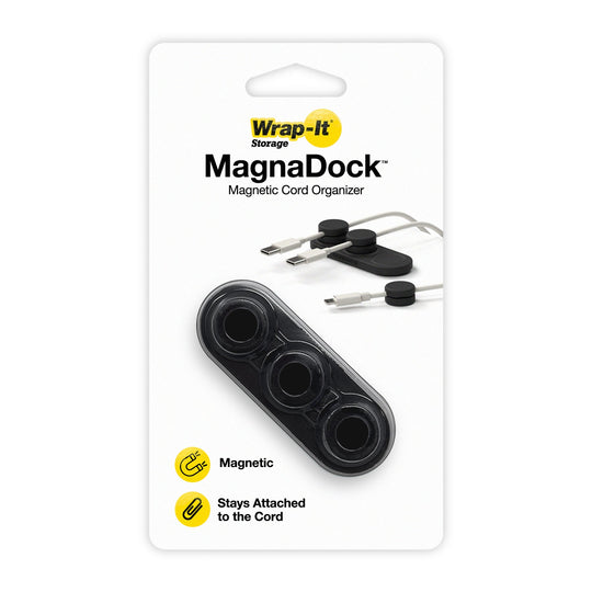 Magnetic cable organizer for desk and nightstand