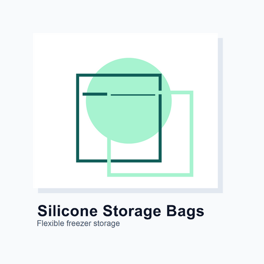 Reusable silicone food storage bags set unbranded test image